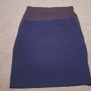 Stretch skirt Brown and Dark Blue / 23 inches long